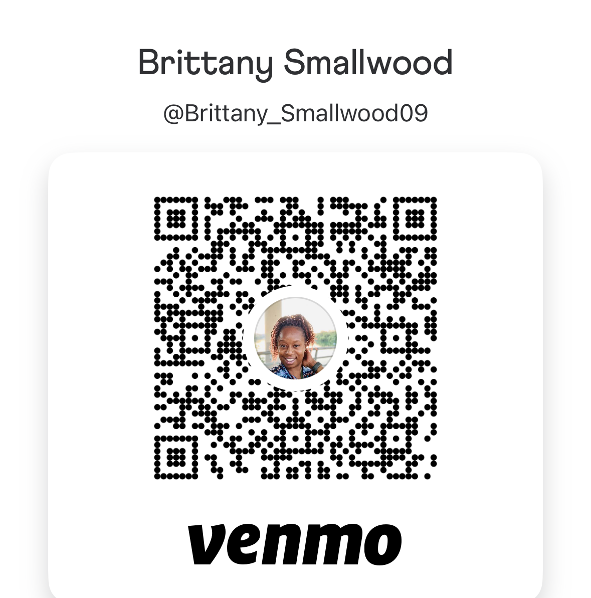 Venmo QR code for Brittany Smallwood, @Brittany_Smallwood09